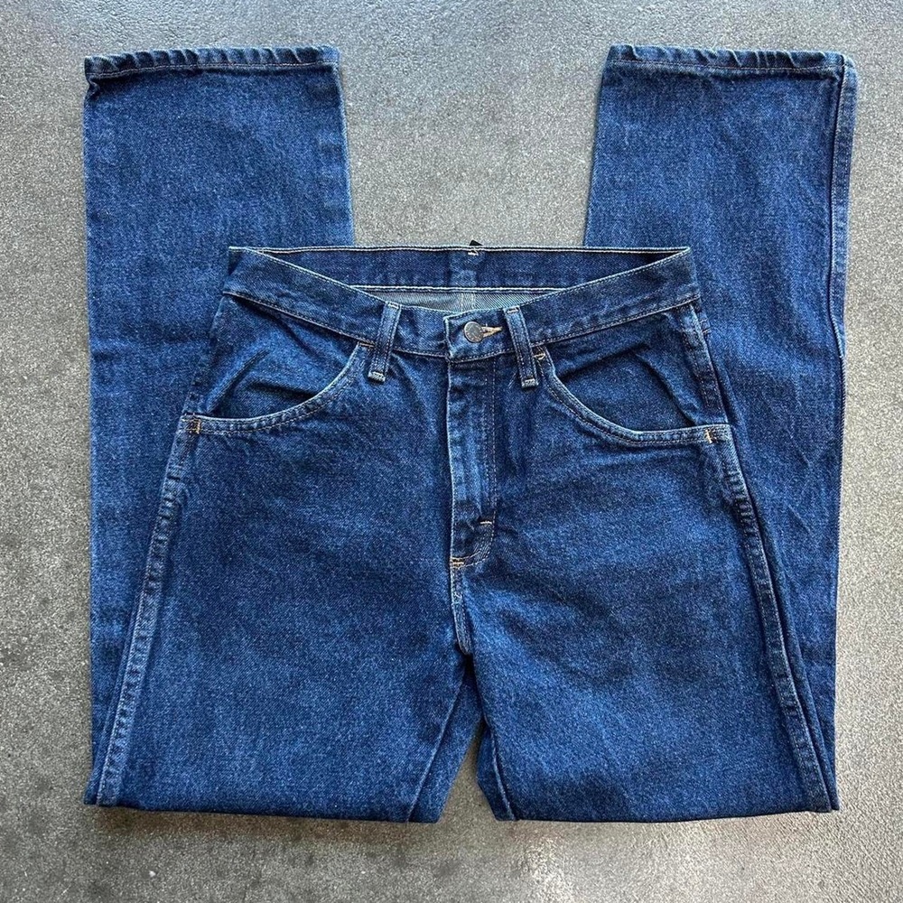 Vintage Rustler Dark Wash Straight Leg Denim 30" Waist Jeans